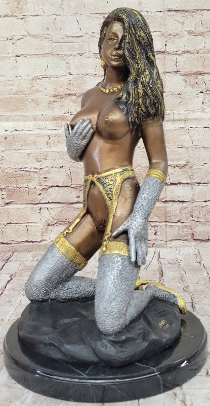 Handcrafted Bronze Nude Woman Statue by Collett: Limited Edition Erotic Art