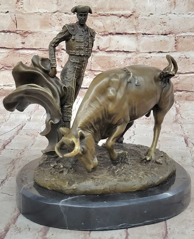 Handcrafted Fisher Matador Bronze Sculpture: Bullfight Figure, Lost Wax Method