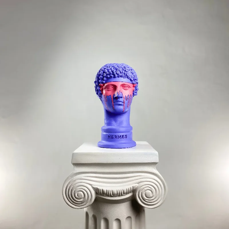 Hermes 'Purple-Man' Pop Art Sculpture, Modern Home Decor