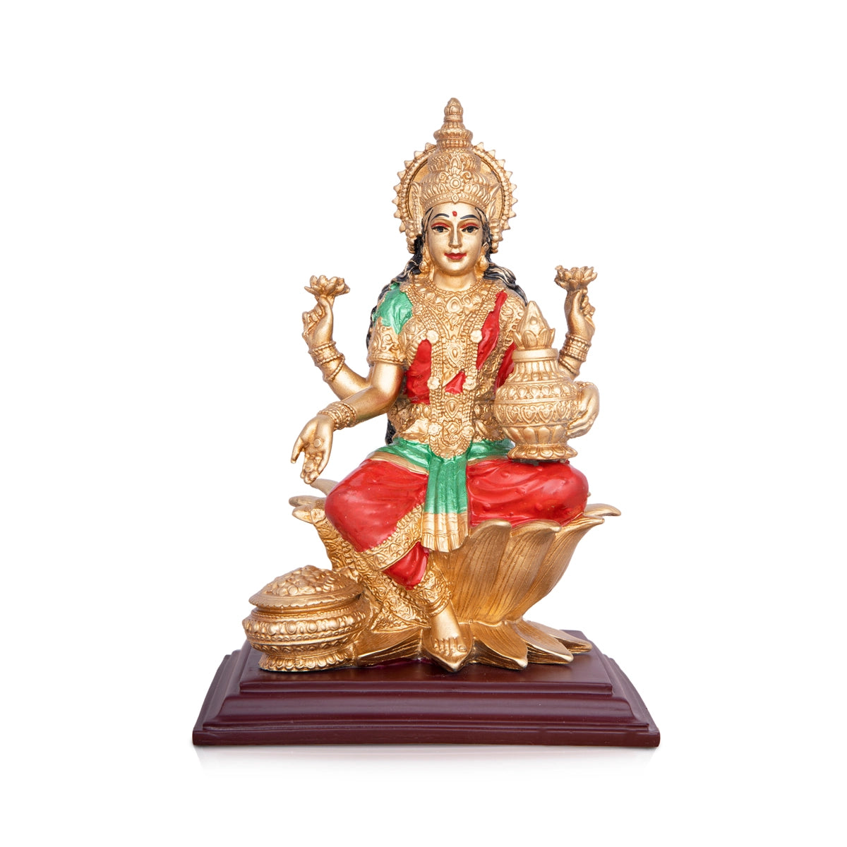 Mahalaxmi Murti - 9.5 x 7 Inches | Gold Polish Mahalakshmi Murti/ Resin Statue for Pooja