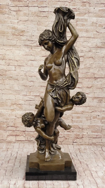 Massive Nude Venus with Cherubs Bronze Sculpture: Fisher's Collector Edition Statue