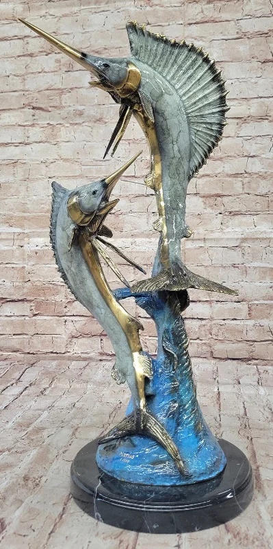 Merlin Sailfish Swordfish Bronze Sculpture: Limited Edition Home Decor Sale