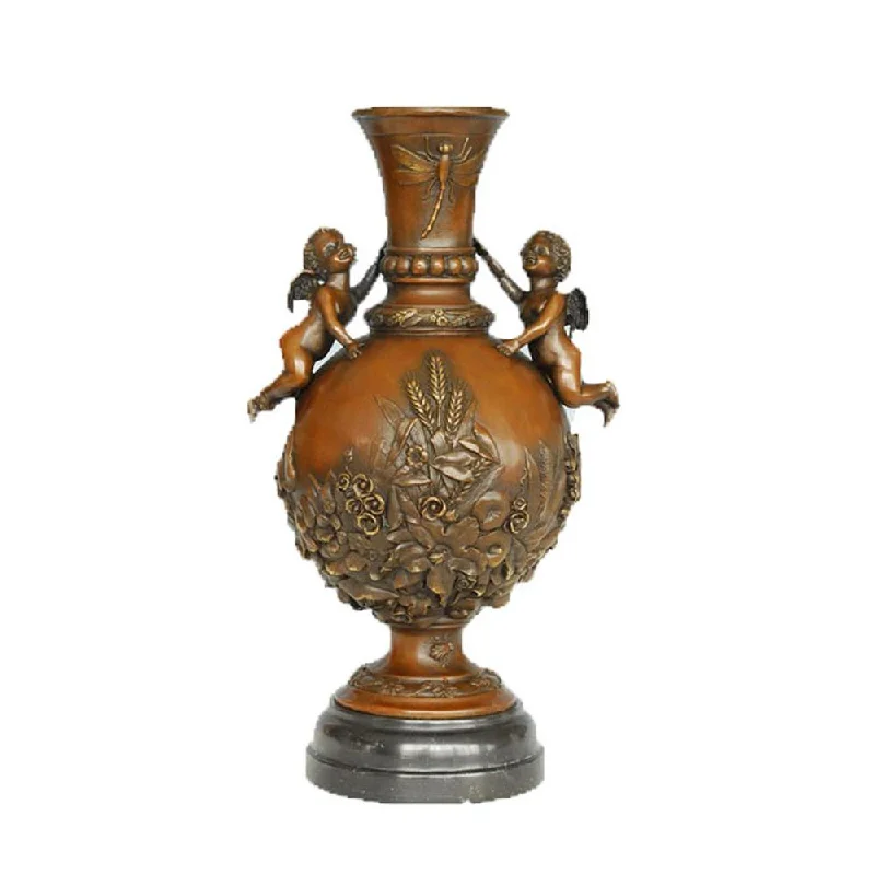 Metal Artwork Bronze Classical Beauty Pitcher Vase Sculpture TPE-558