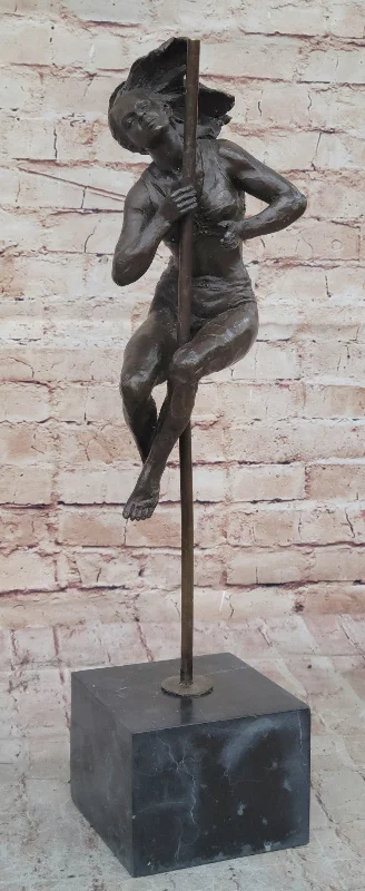 Mid Century Erotic Performer Bronze Sculpture Go-go Bar Dorm Man Cave Decoration