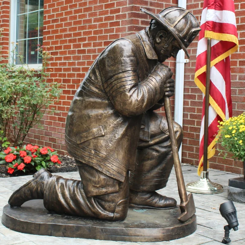 Moment of Silence Bronze Firefighter Memorial Statue