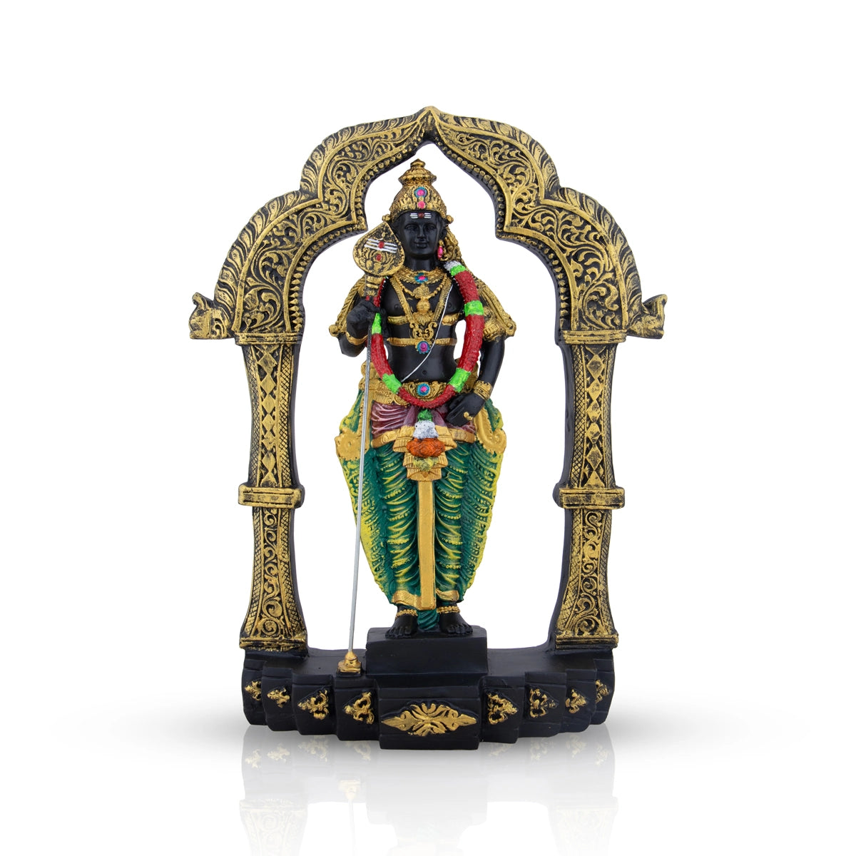 Murugan Statue With Arch - 14 x 10.5 Inches | Resin Statue/ Murugan Idol for Pooja