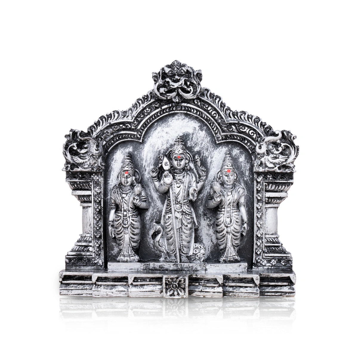 Murugan Valli Deivanai Statue - 5 x 5 Inches | Resin Statue/ Stone Polish Murugan Valli Deivanai Idol for Pooja