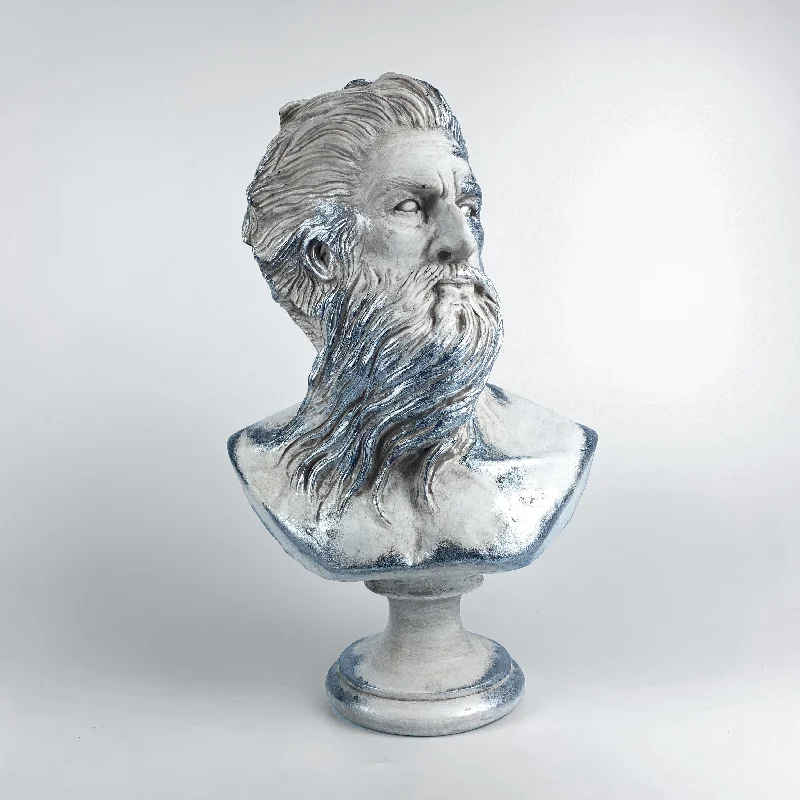 Poseidon 'Silver Moss' Pop Art Sculpture, Modern Home Decor