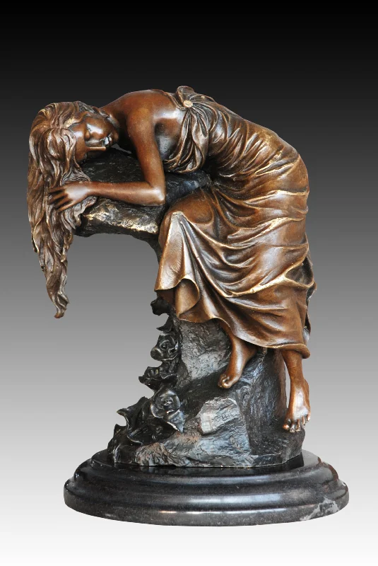 Bronze statues classic sculpture "Rose Dream" Desktop Decor, Home Decor, Art Collection