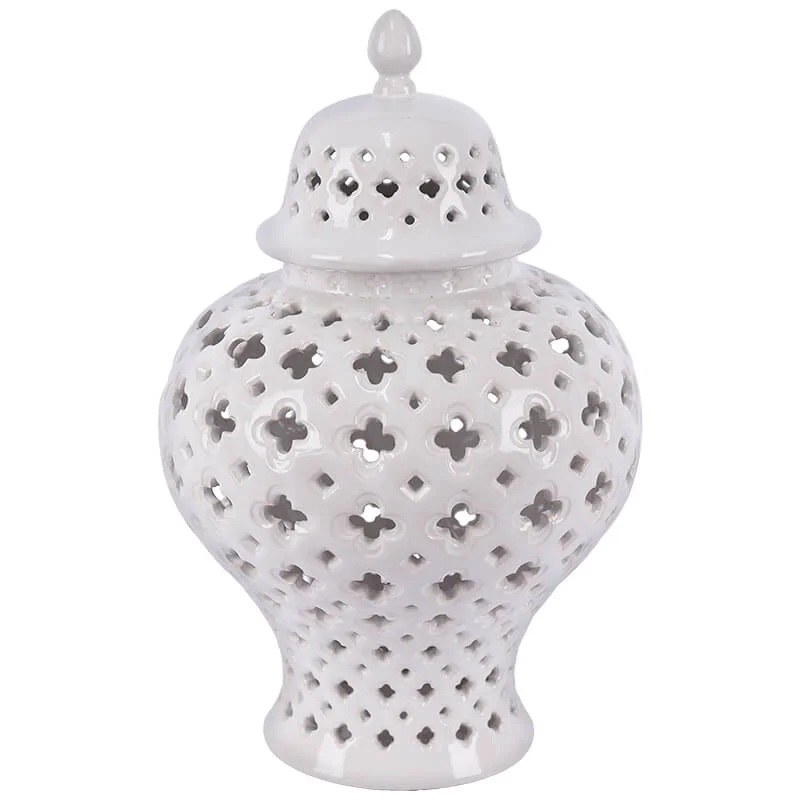 White Ginger Jar/Lid (37 cm)