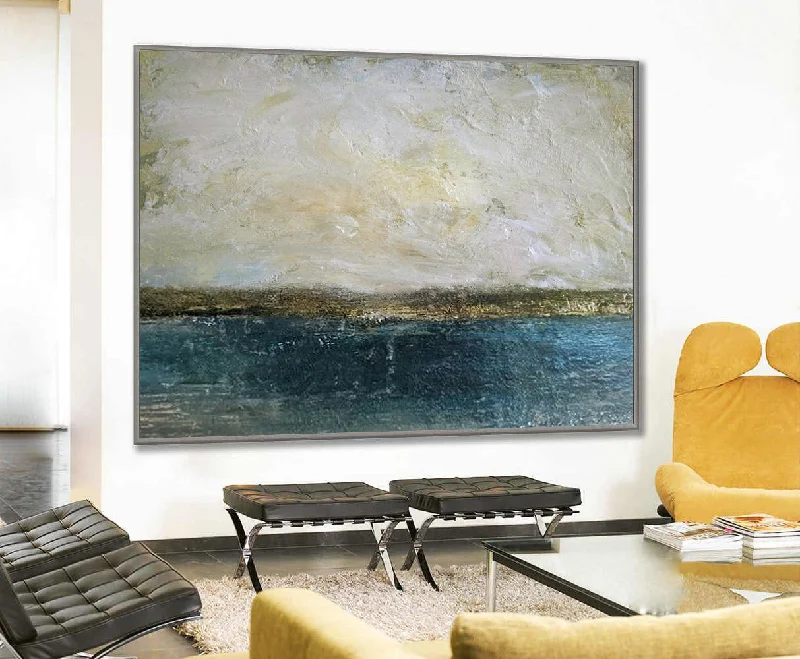 Abstract Art Sky Painting BeigeGold Painting Office Decor Dp119