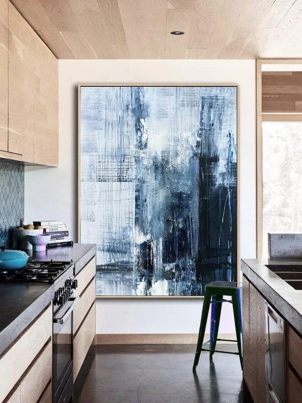 Deep Blue Abstract Art Living Room Art Painting Np056