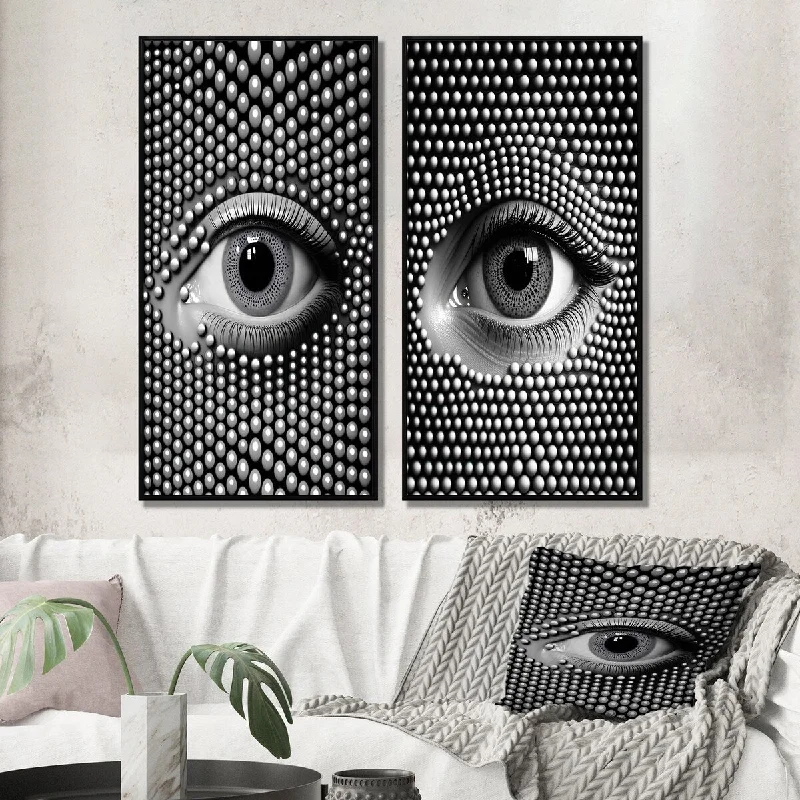 Designart "Eye In Circular Infinity I" Modern Geometric Framed - Modern Gallery Wall Set For Home Decor