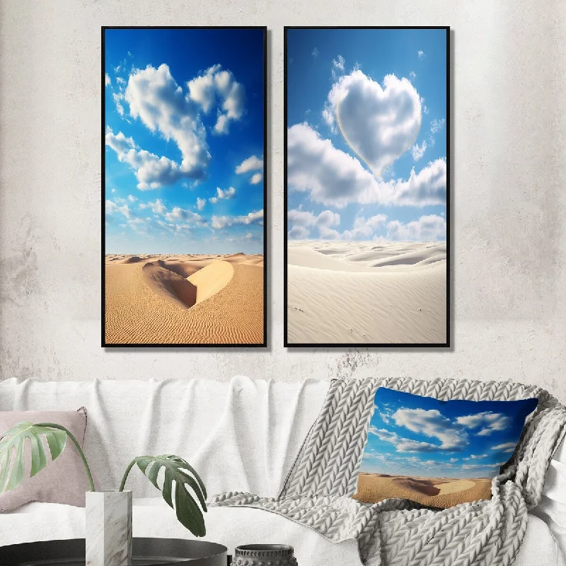 Designart "The Heart Of The Desert III" Beach Wall Art Décor - Coastal Canvas Set For Living Room Decor