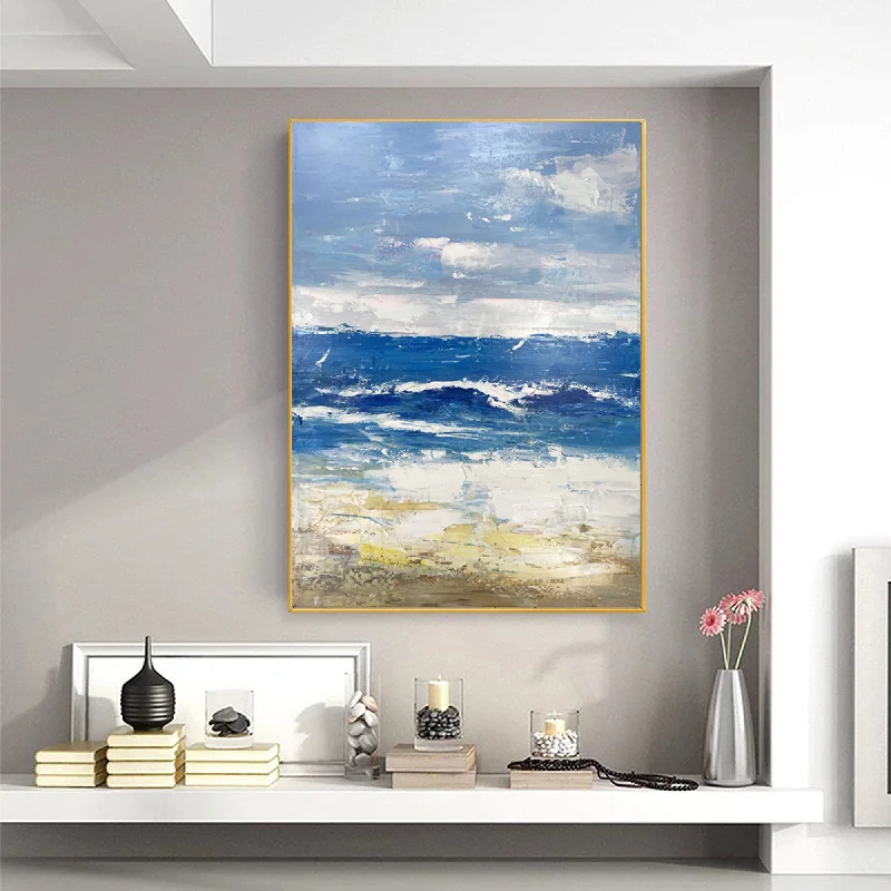 Extra Large Abstract Paintings Seascape Painting Blue Painting Np066